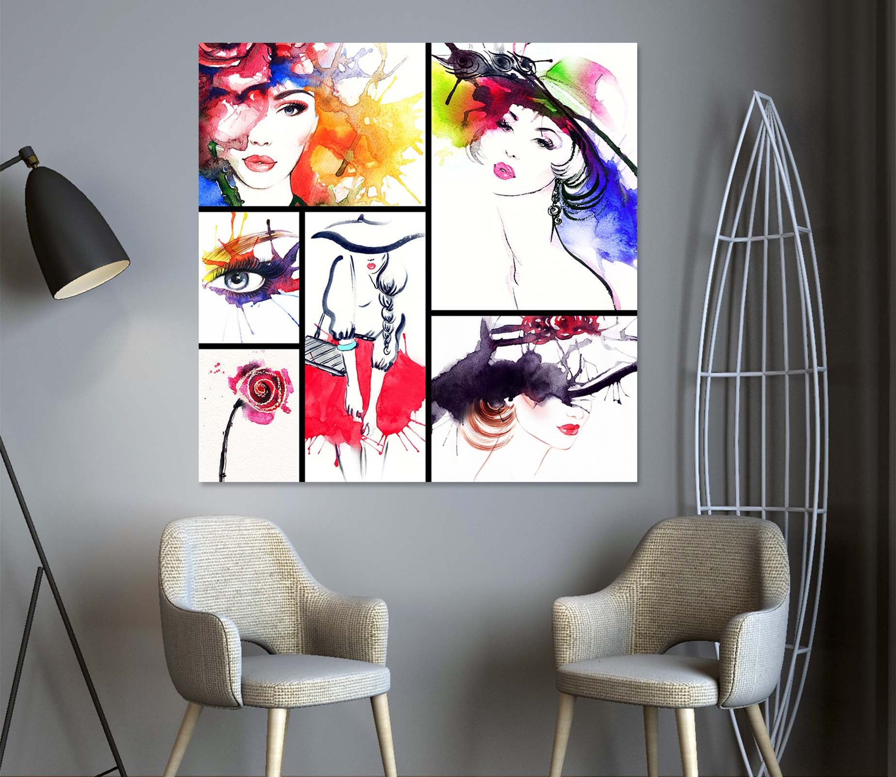 3D White Hat Woman 1015 Wall Sticker