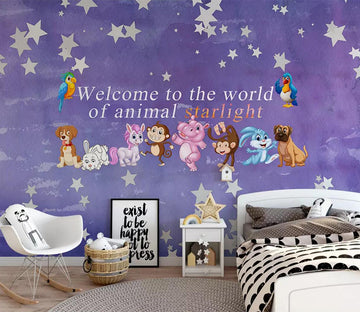3D Hippo Monkey WC799 Wall Murals