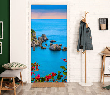 3D Ocean Stone Flower 12298 Marco Carmassi Door Mural