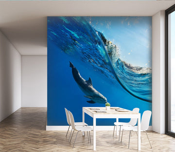 3D Dolphin Waves 120 Wall Murals Wallpaper AJ Wallpaper 2 