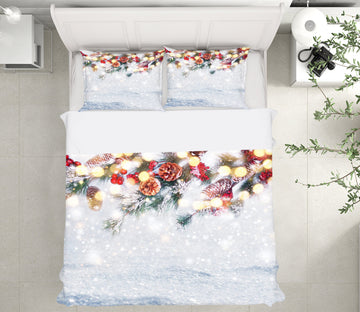 3D Snow Branches 51051 Christmas Quilt Duvet Cover Xmas Bed Pillowcases