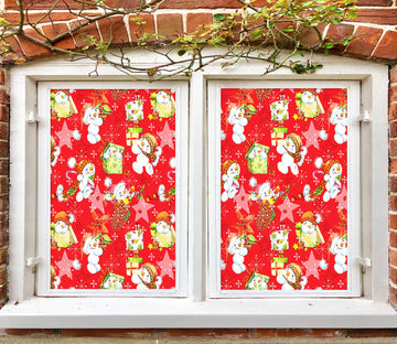 3D Snowman Pattern 42187 Christmas Window Film Print Sticker Cling Stained Glass Xmas