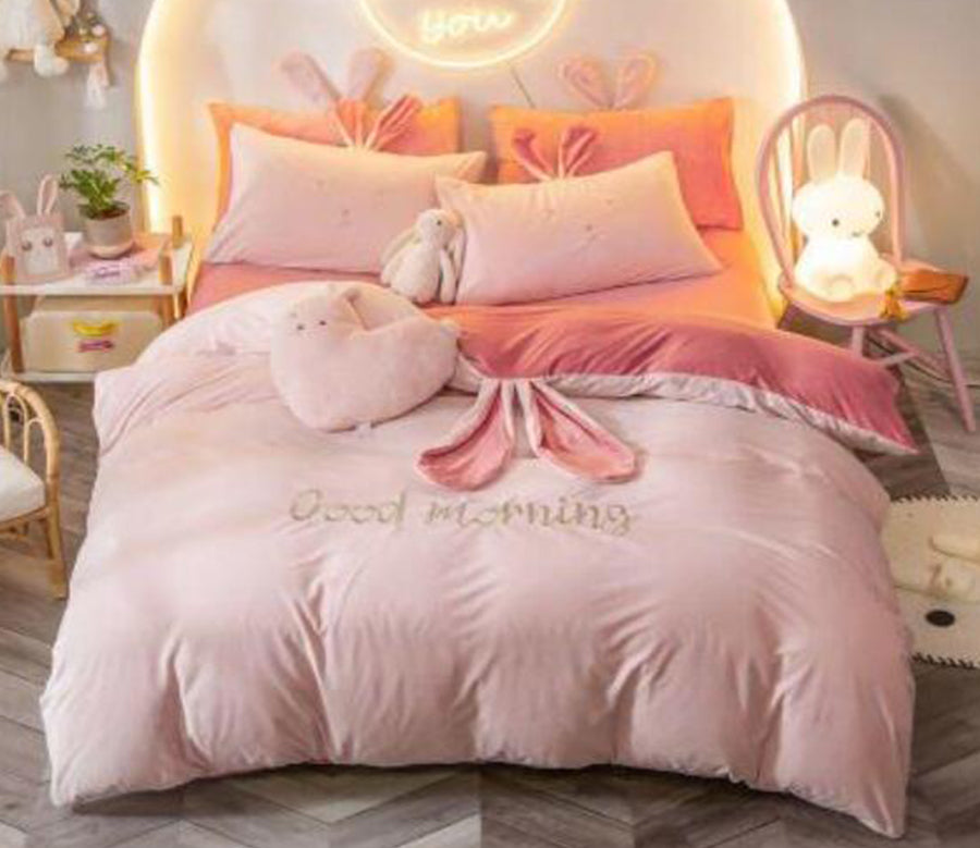 3D Pink 17042 Bed Pillowcases Quilt