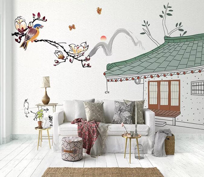 3D Flower House 1953 Wall Murals Wallpaper AJ Wallpaper 2 