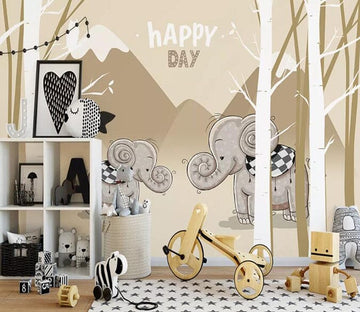 3D Elephant Forest 1844 Wall Murals Wallpaper AJ Wallpaper 2 