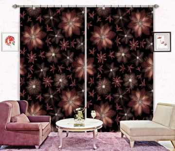 3D RedFlower 100 Assaf Frank Curtain Curtains Drapes