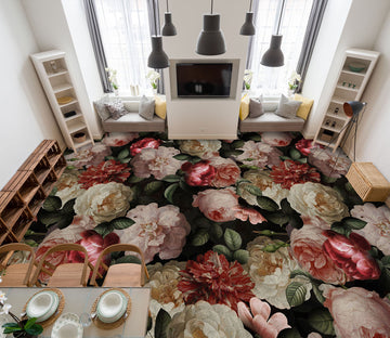 3D Pink Flower Pattern 99188 Uta Naumann Floor Mural