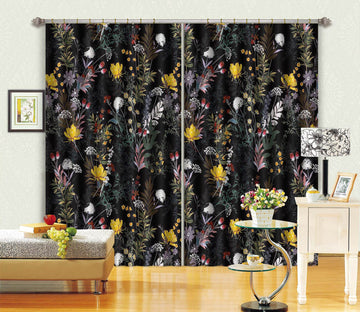 3D Small Yellow Flower 741 Curtains Drapes Wallpaper AJ Wallpaper 