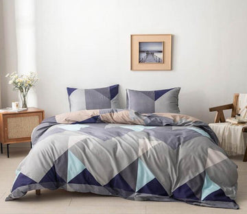 3D Triangle Stitching 12006 Bed Pillowcases Quilt