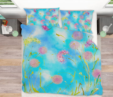 3D Pink Flower Grass 535 Skromova Marina Bedding Bed Pillowcases Quilt