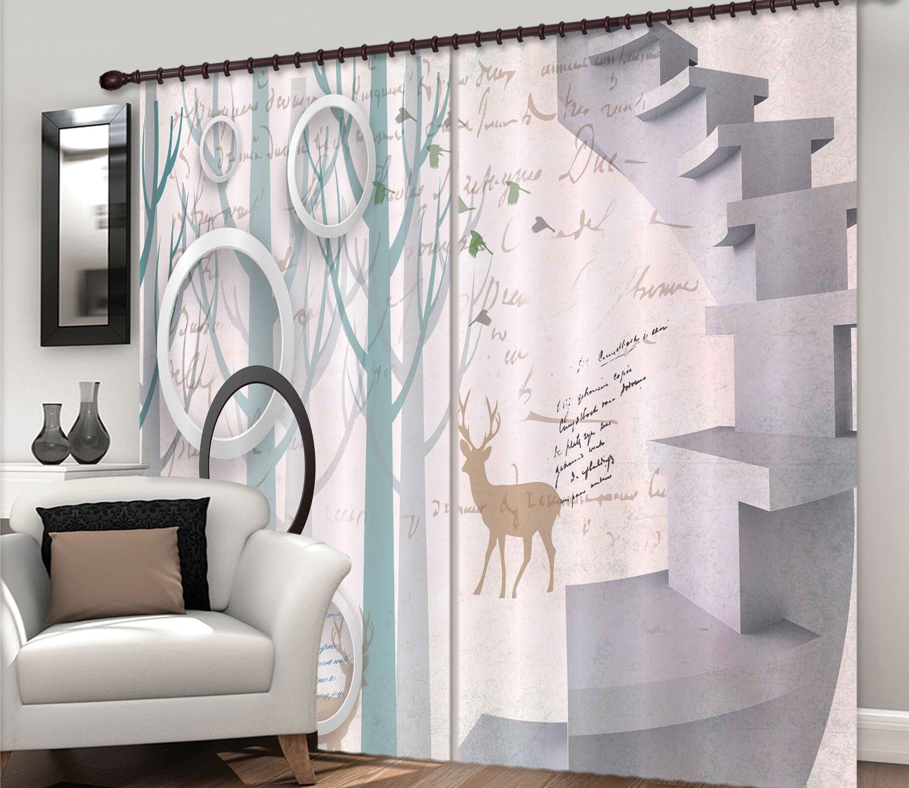 3D Forest Fawn 134 Curtains Drapes Wallpaper AJ Wallpaper 