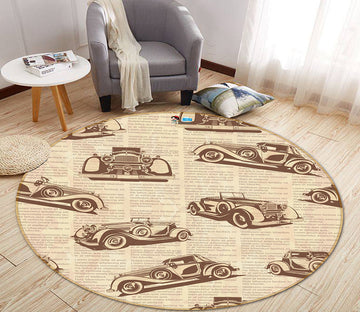 3D Racing Car 64145 Round Non Slip Rug Mat