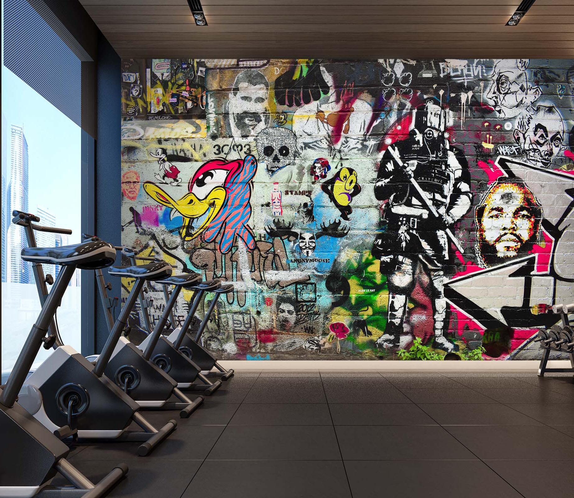 3D Graffiti Wall 104 Wall Murals Wallpaper AJ Wallpaper 2 