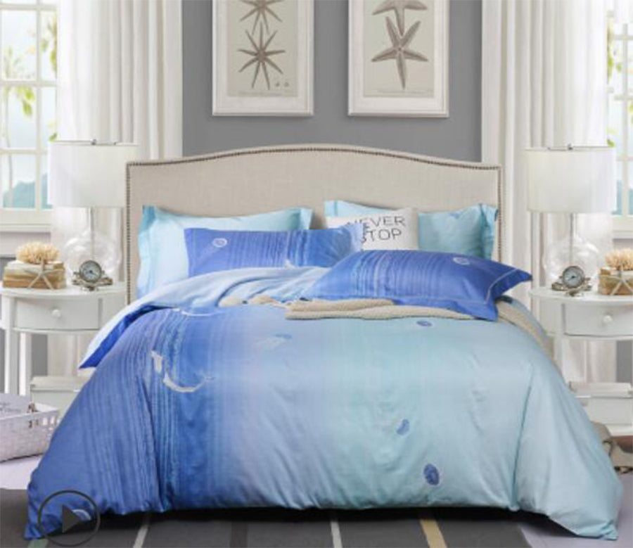 3D Blue Gradient 20141 Bed Pillowcases Quilt