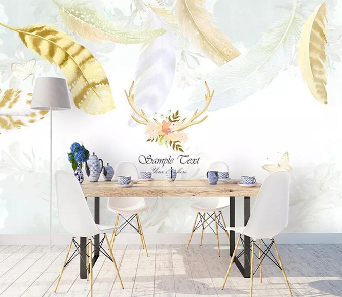 3D Yellow Leaves 1050 Wall Murals Wallpaper AJ Wallpaper 2 