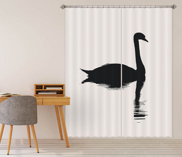 3D Swan Pattern 1127 Boris Draschoff Curtain Curtains Drapes