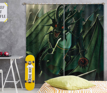 3D Doom Dragon 032 Vincent Hie Curtain Curtains Drapes Curtains AJ Creativity Home 