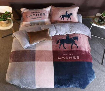 3D Red Blue 18007 Bed Pillowcases Quilt