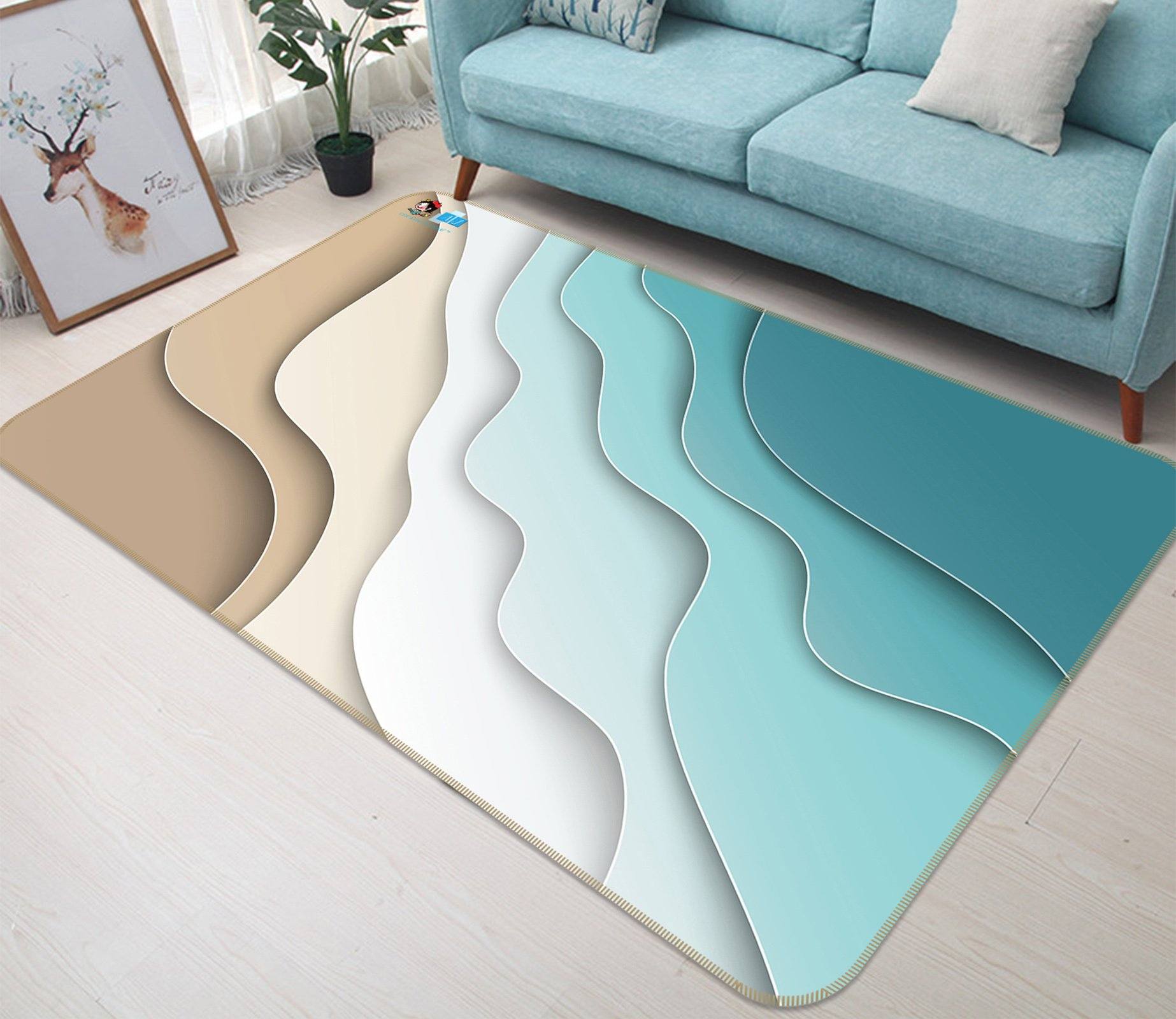 3D Ripple 3107 Non Slip Rug Mat Mat AJ Creativity Home 