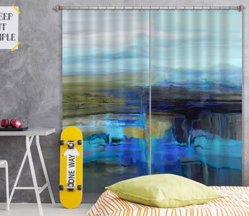 3D Blue Lake 064 Michael Tienhaara Curtain Curtains Drapes Curtains AJ Creativity Home 