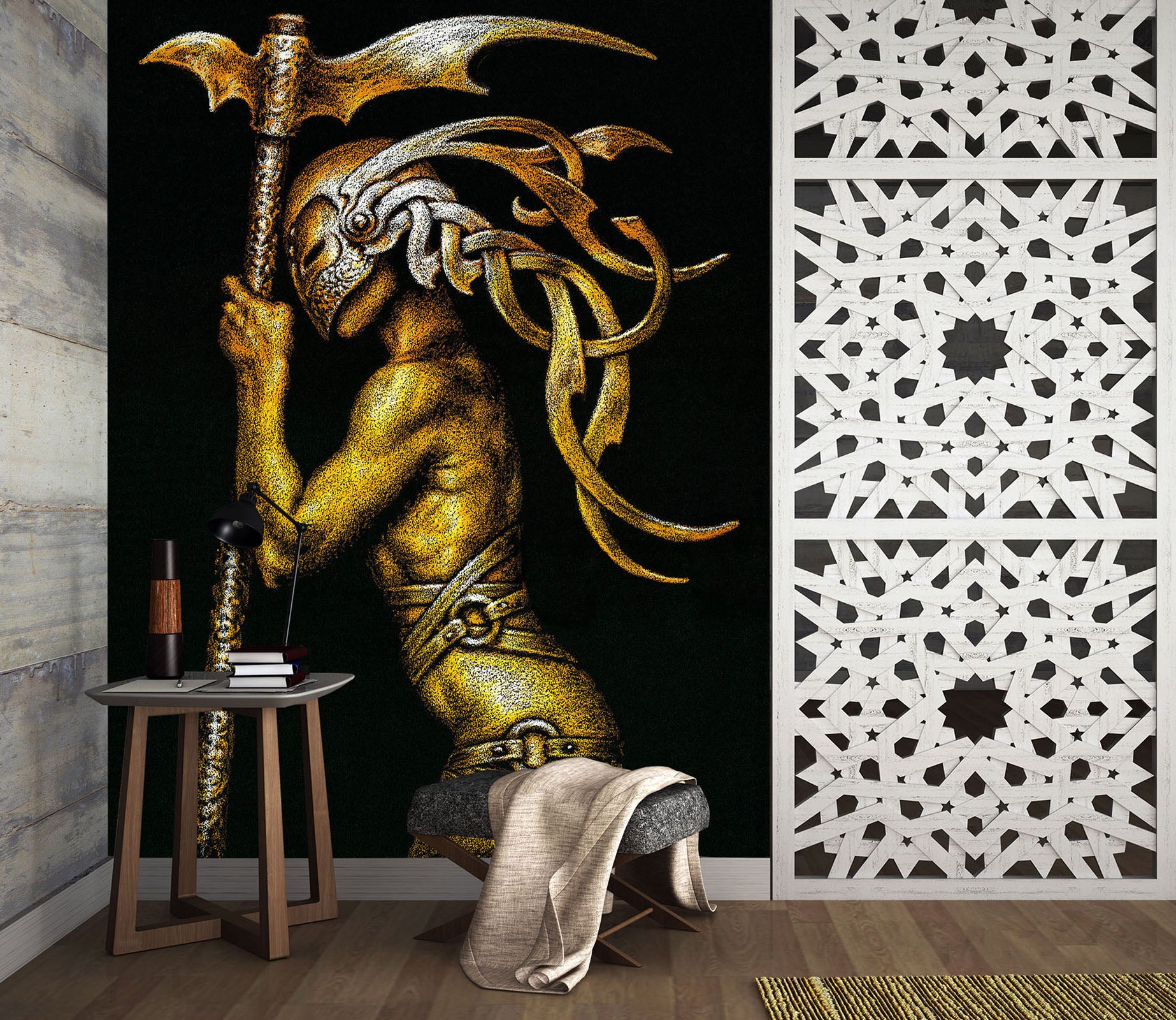 3D Arms Mask Man 7128 Ciruelo Wall Mural Wall Murals