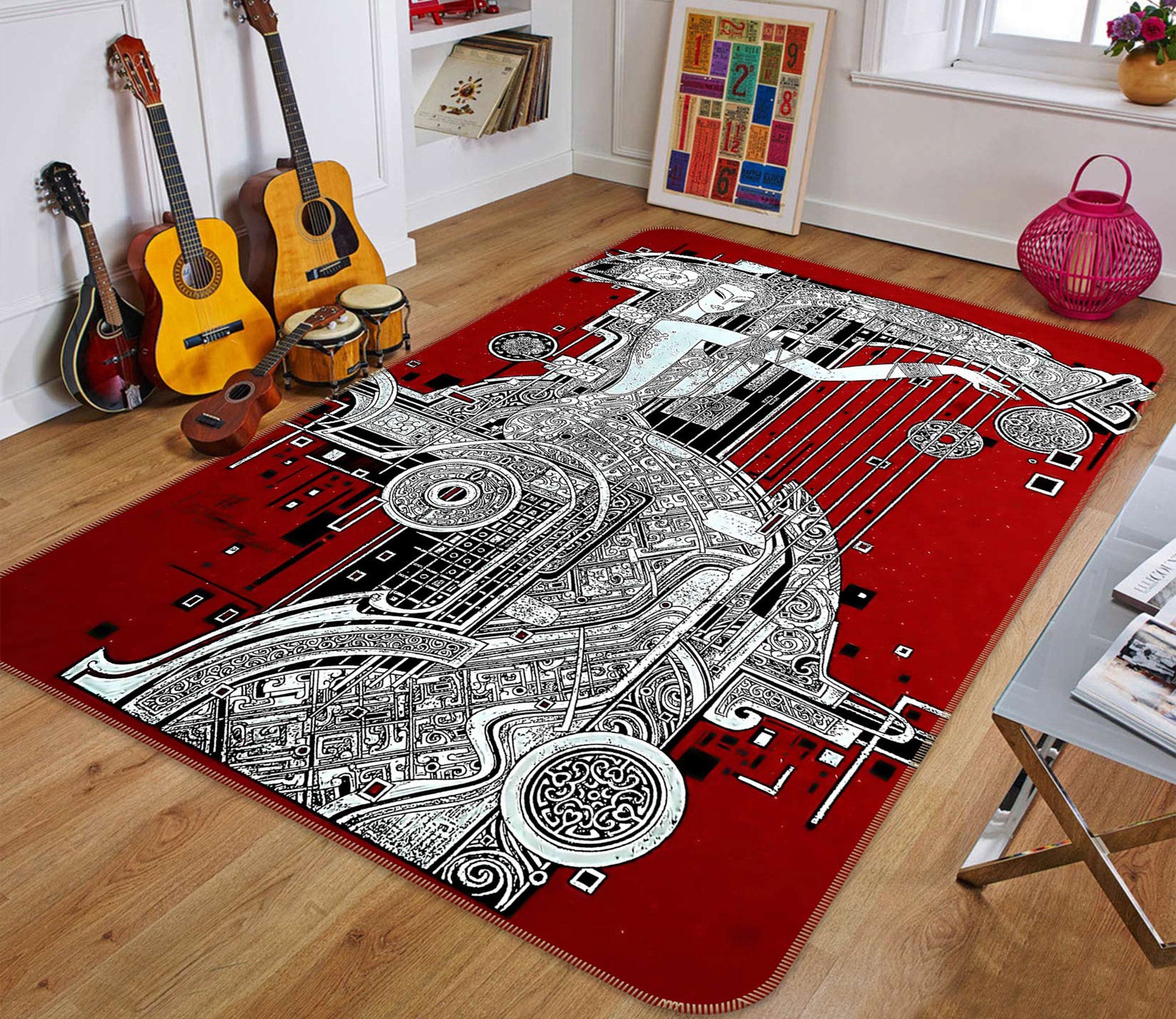 3D Grain Pattern 76196 Non Slip Rug Mat