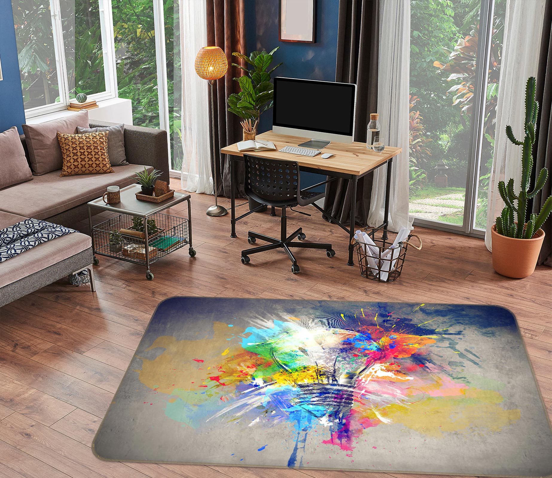 3D Color Bulb 77096 Non Slip Rug Mat