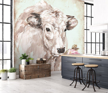 3D Cow Rose 1401 Debi Coules Wall Mural Wall Murals Wallpaper AJ Wallpaper 2 