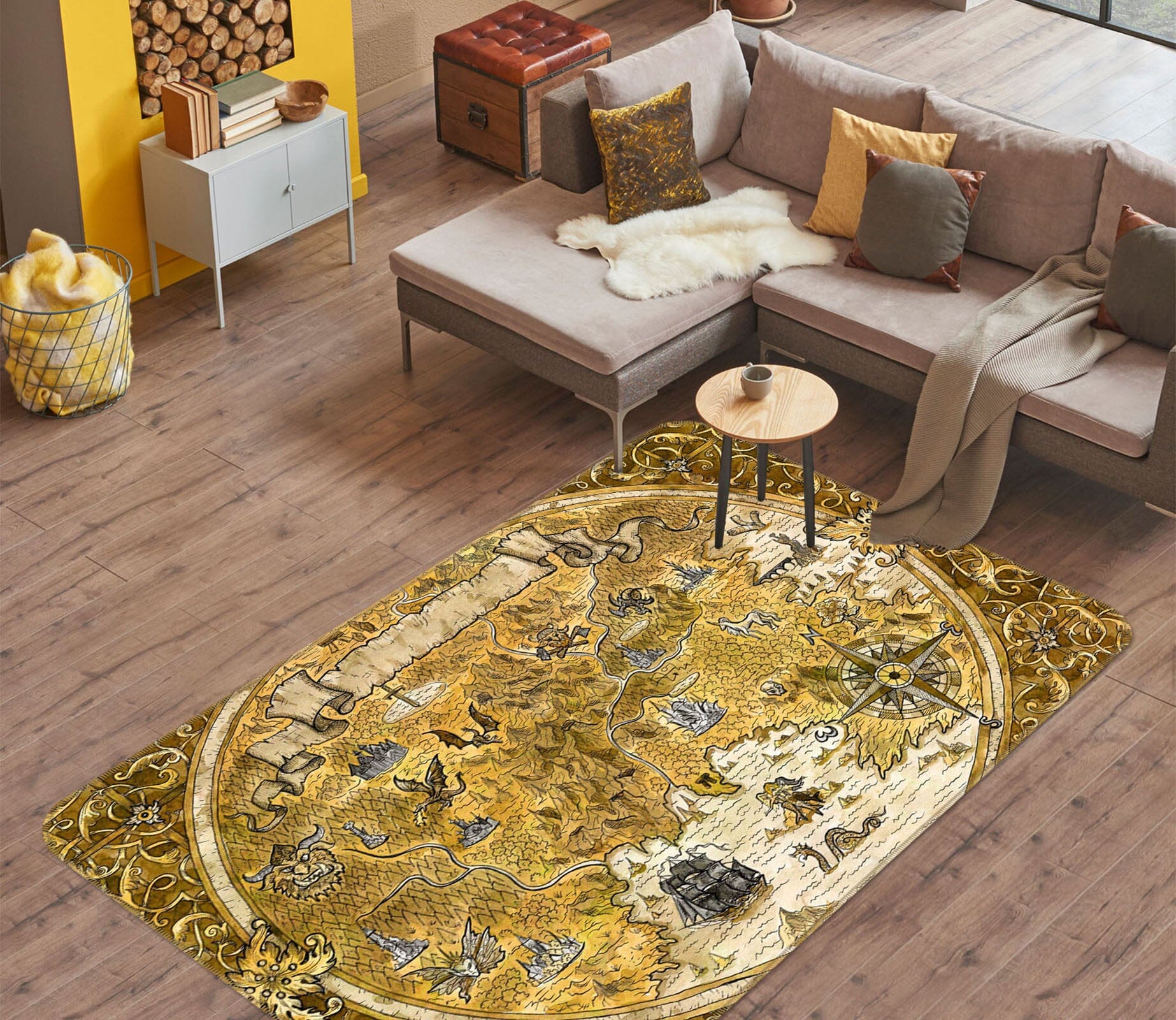 3D Complex Pattern 310 World Map Non Slip Rug Mat Mat AJ Creativity Home 