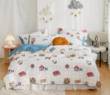 3D Cartoon House 20024 Bed Pillowcases Quilt