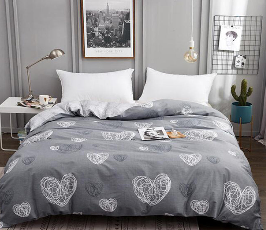 3D White Love 3129 Bed Pillowcases Quilt