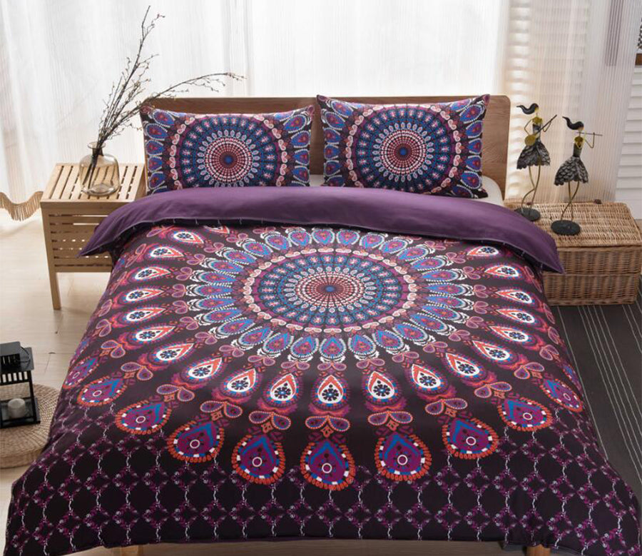 3D Fuchsia Circle Totem 9943 Bed Pillowcases Quilt