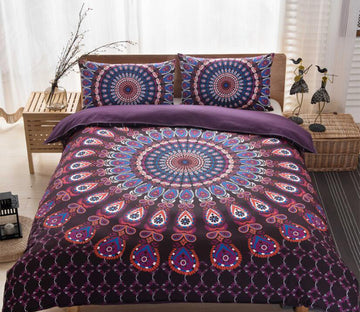 3D Fuchsia Circle Totem 9943 Bed Pillowcases Quilt