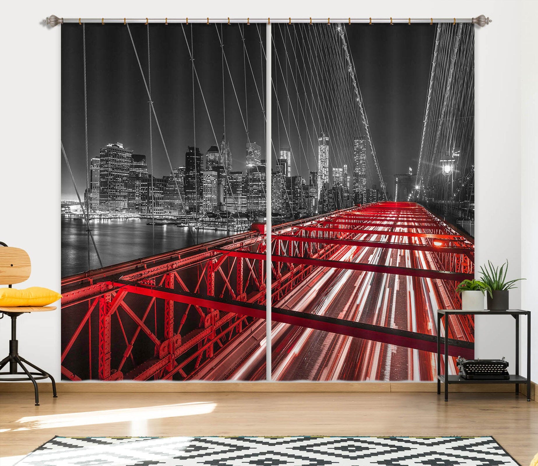 3D Steel Bridge 219 Assaf Frank Curtain Curtains Drapes Curtains AJ Creativity Home 