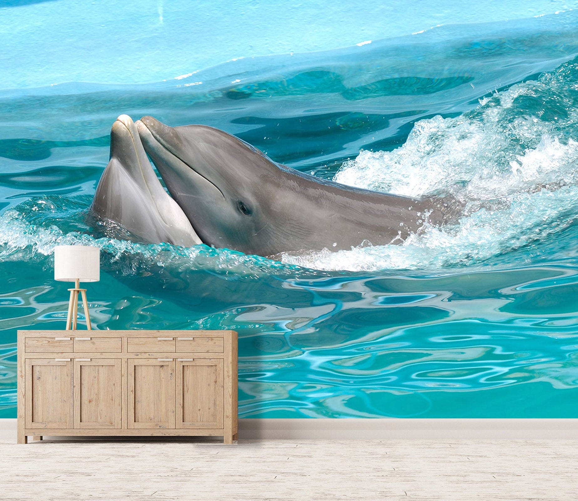 3D Playful Dolphins 116 Wall Murals Wallpaper AJ Wallpaper 2 