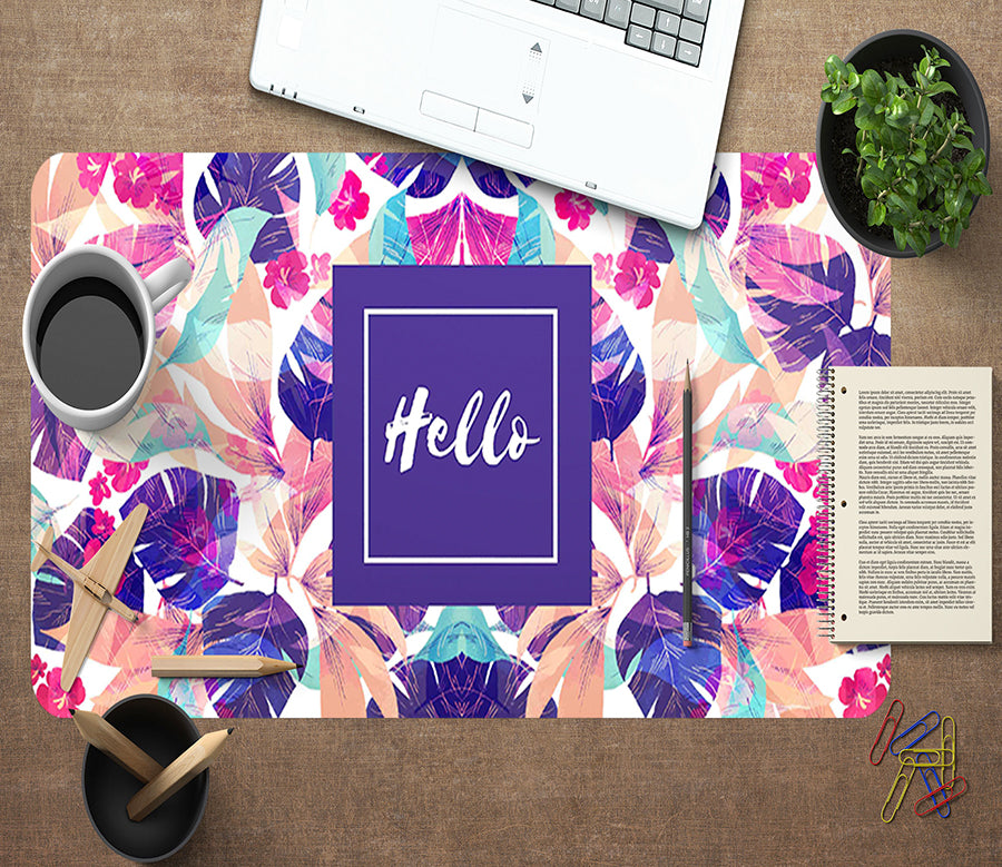 3D Colored Leaves 17091 Desk Mat