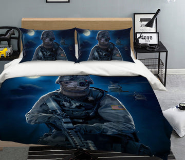 3D Moon Commando 076 Bed Pillowcases Quilt Exclusive Designer Vincent Quiet Covers AJ Creativity Home 