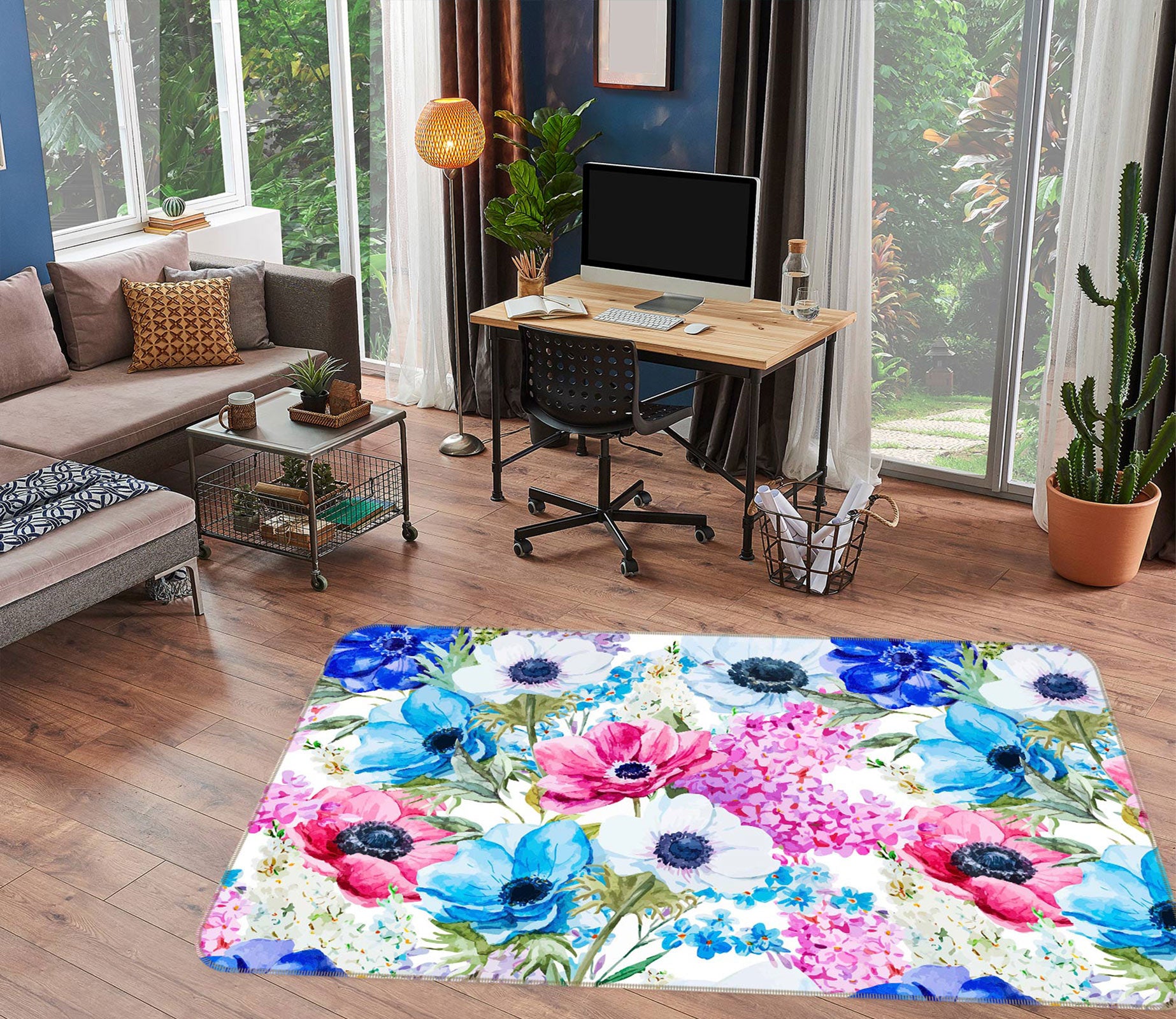 3D Flowers 30097 Non Slip Rug Mat