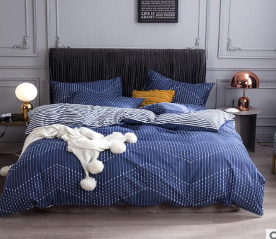 3D Navy Blue 14230 Bed Pillowcases Quilt