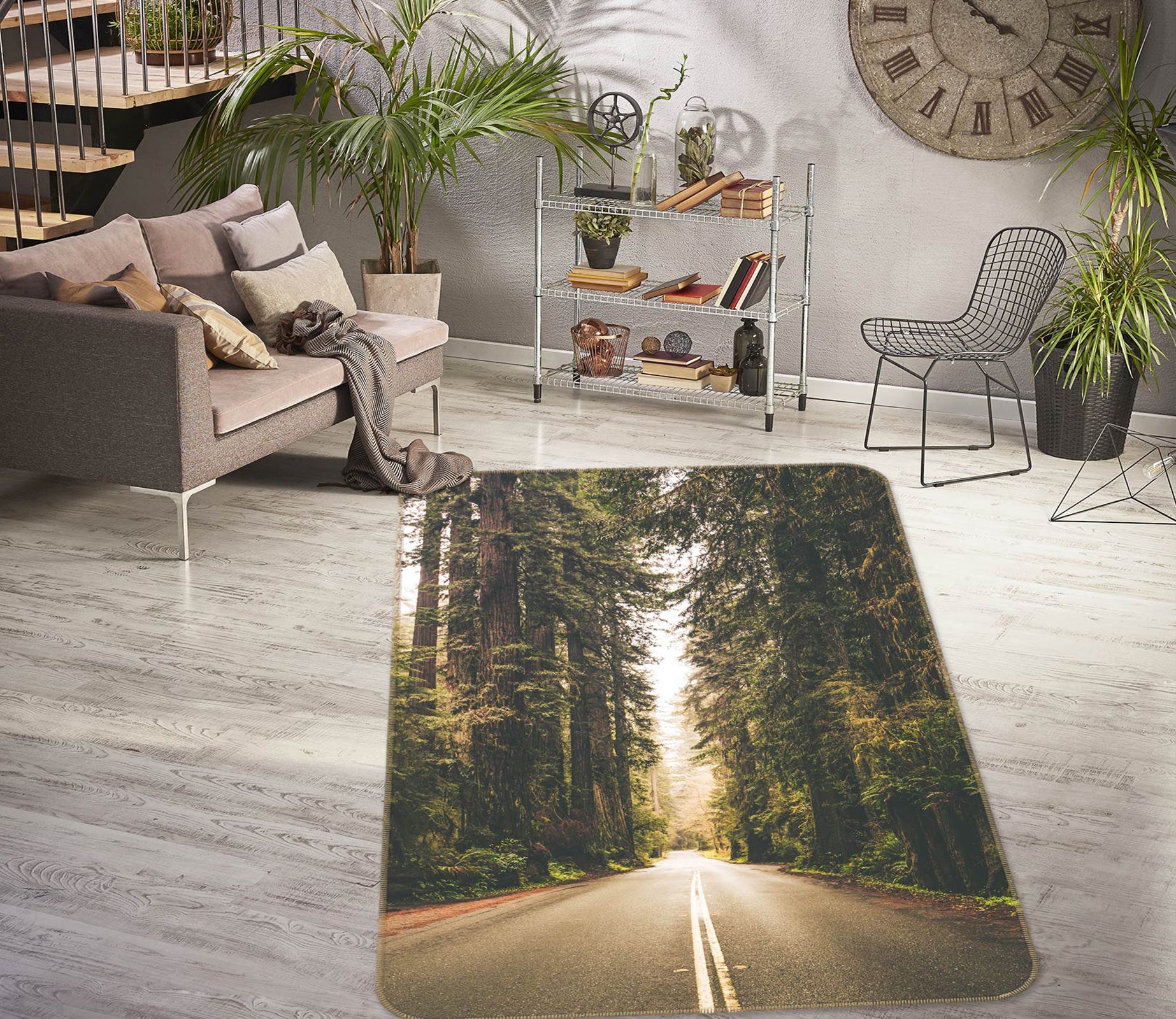 3D Forest Road 33068 Non Slip Rug Mat