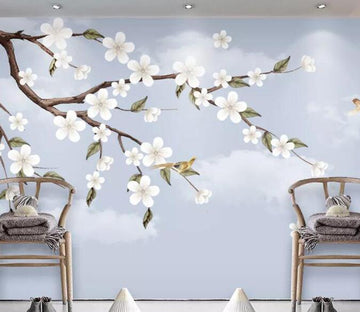 3D White Flowers 114 Wall Murals Wallpaper AJ Wallpaper 2 