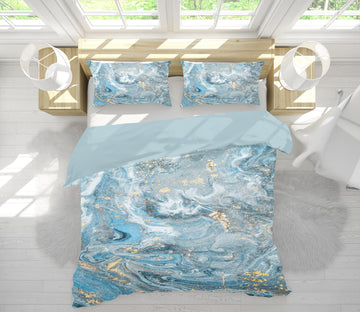 3D Light Blue Marble Pattern 16120 Bed Pillowcases Quilt