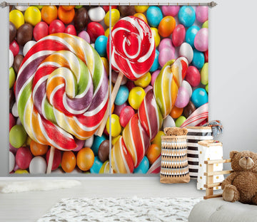 3D Rainbow Lollipop 701 Curtains Drapes Wallpaper AJ Wallpaper 