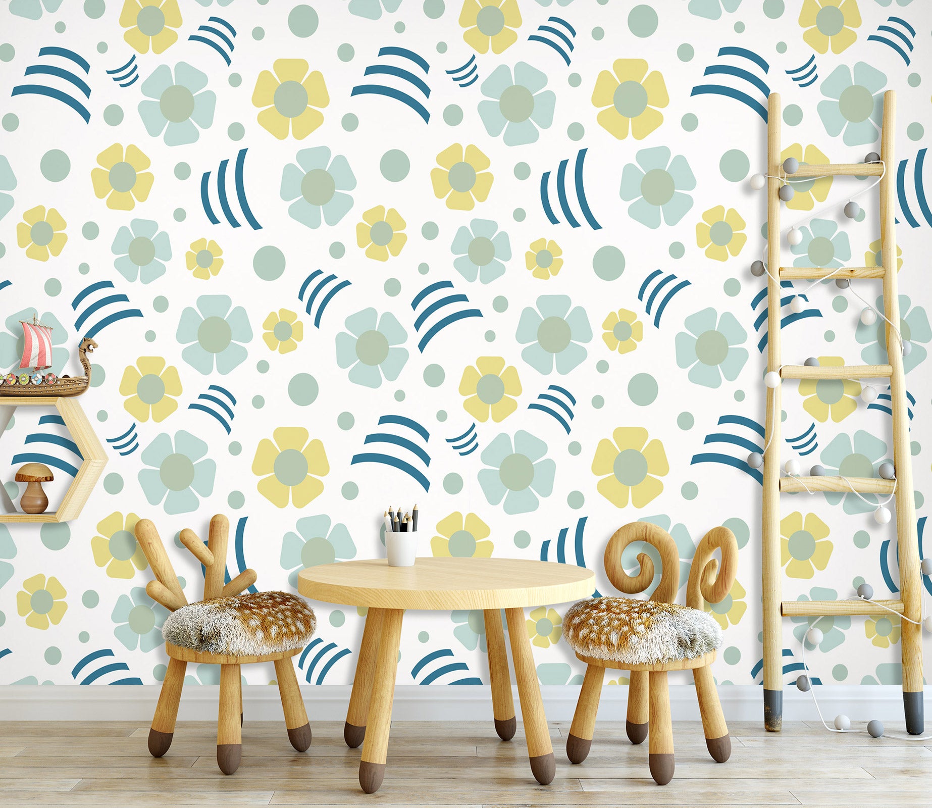 3D Flower Pattern 98144 Kasumi Loffler Wall Mural Wall Murals