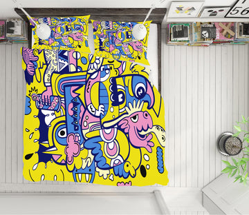 3D Cartoon Little Monster Pattern 60027 Bed Pillowcases Quilt