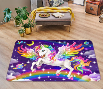 3D Unicorn Wings 5626 Kayomi Harai Rug Non Slip Rug Mat