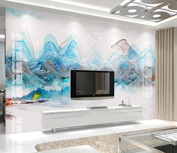 3D Wavy Lines 064 Wall Murals Wallpaper AJ Wallpaper 2 