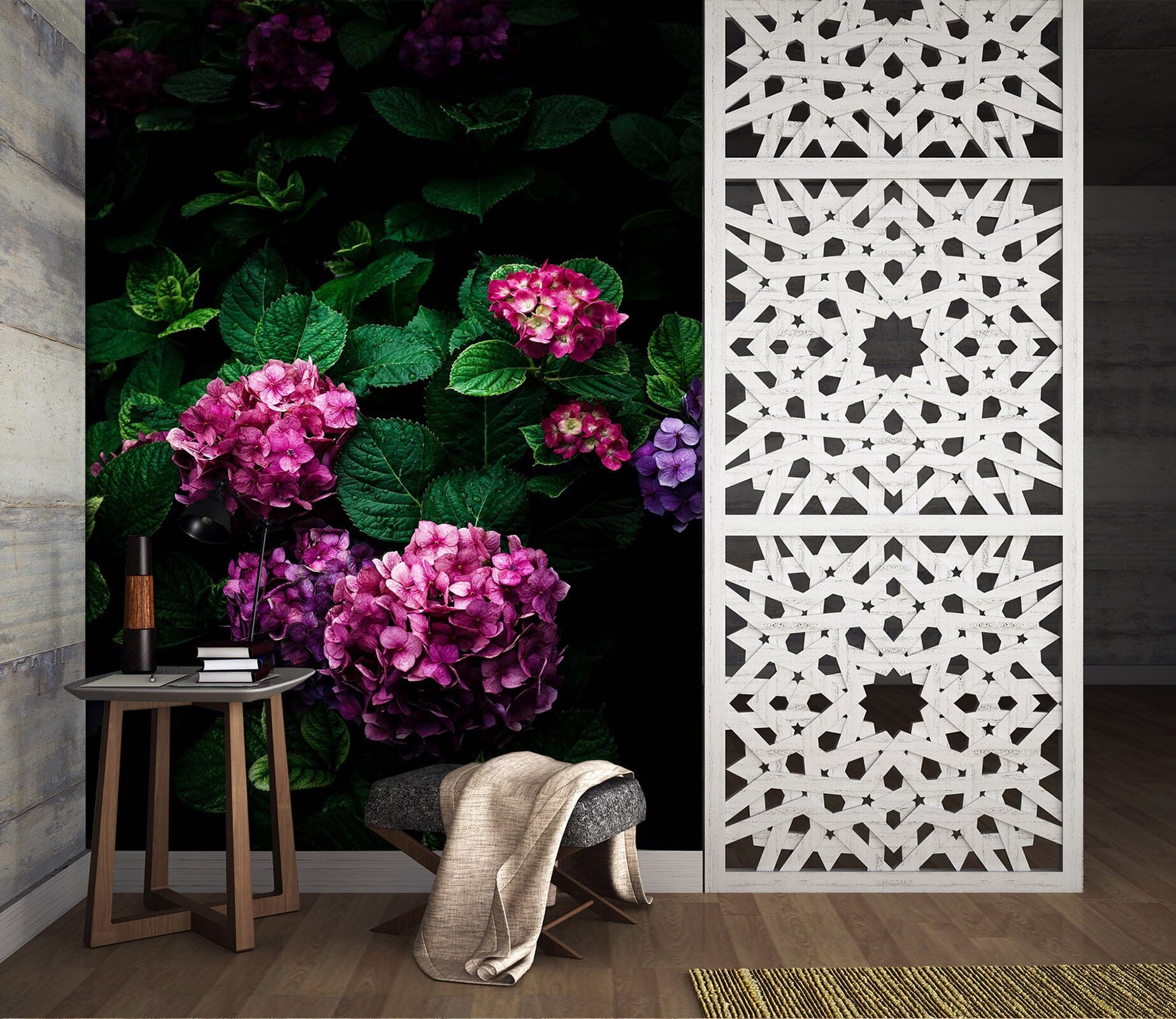 3D Pink Hydrangea 1301 Noirblanc777 Wall Mural Wall Murals Wallpaper AJ Wallpaper 2 