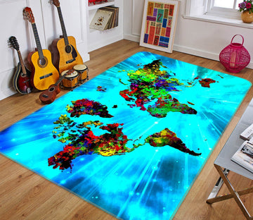 3D Wonderland 283 World Map Non Slip Rug Mat Mat AJ Creativity Home 