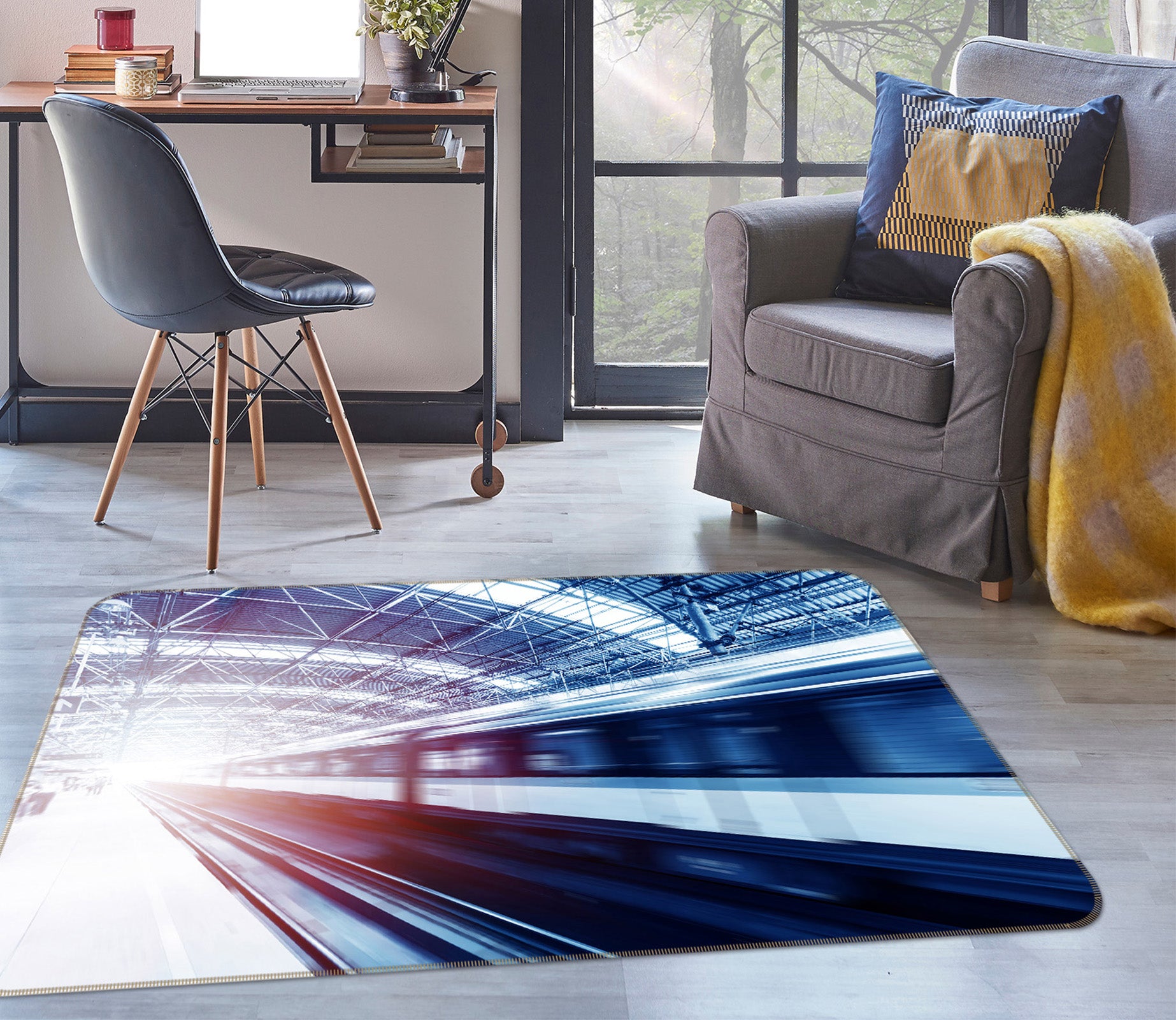 3D High-Speed Rail 68090 Vehicle Non Slip Rug Mat